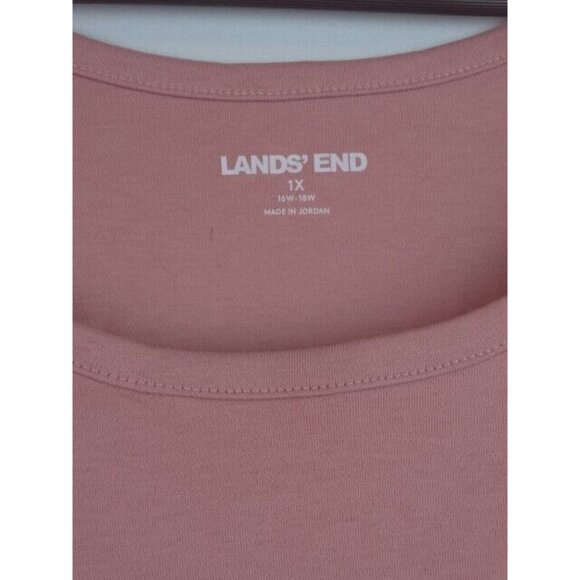 Lands' End Womens Shirt Size 1X Pink Short Sleeve & Sleeveless Tank Top Lot of 2 - Picture 4 of 14